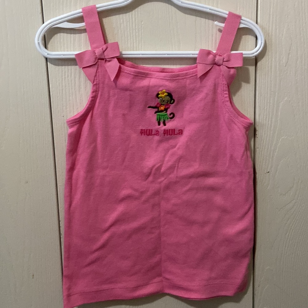 Gymboree Island Lily Hula Monkey Pink Tank Top